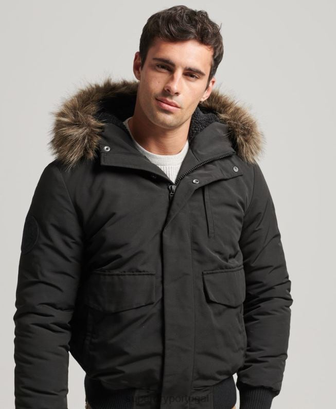 jaqueta bomber everest homens cinza escuro roupas Superdry 2208H983