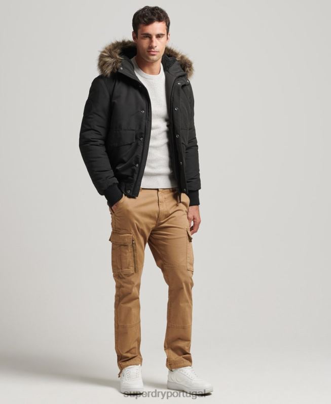 jaqueta bomber everest homens cinza escuro roupas Superdry 2208H983