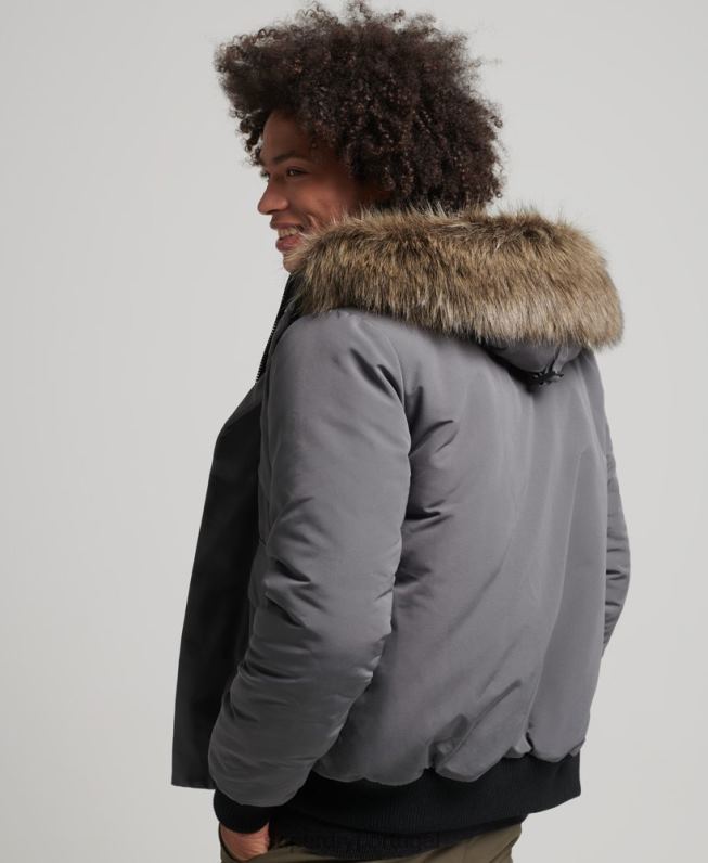 jaqueta bomber everest homens cinza escuro roupas Superdry 2208H995