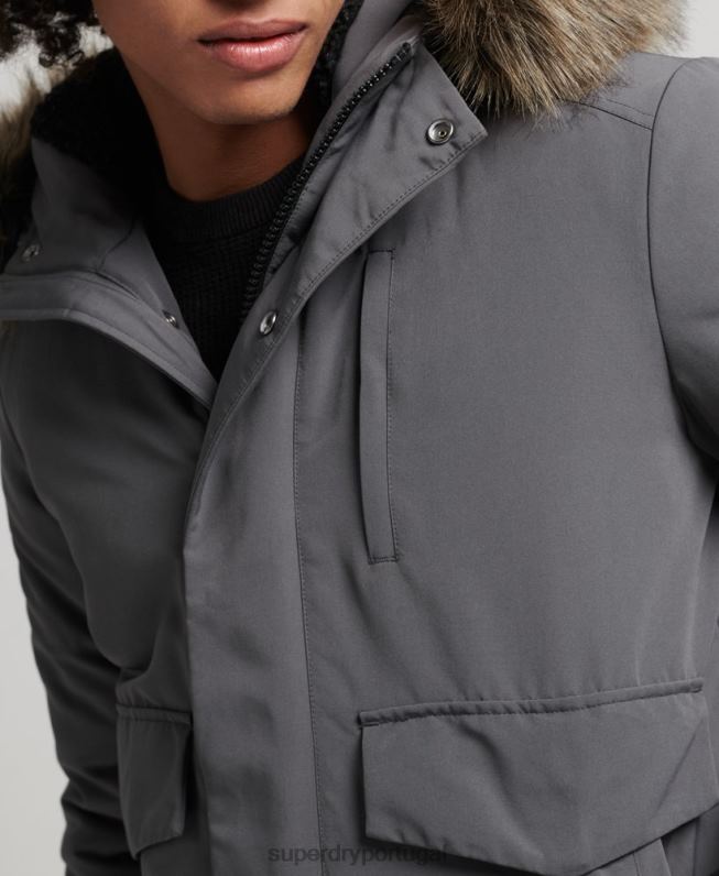 jaqueta bomber everest homens cinza escuro roupas Superdry 2208H995
