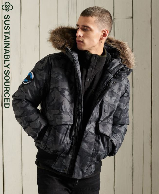 jaqueta bomber everest homens cinza roupas Superdry 2208H4631