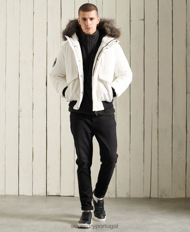 jaqueta bomber everest homens creme roupas Superdry 2208H4567