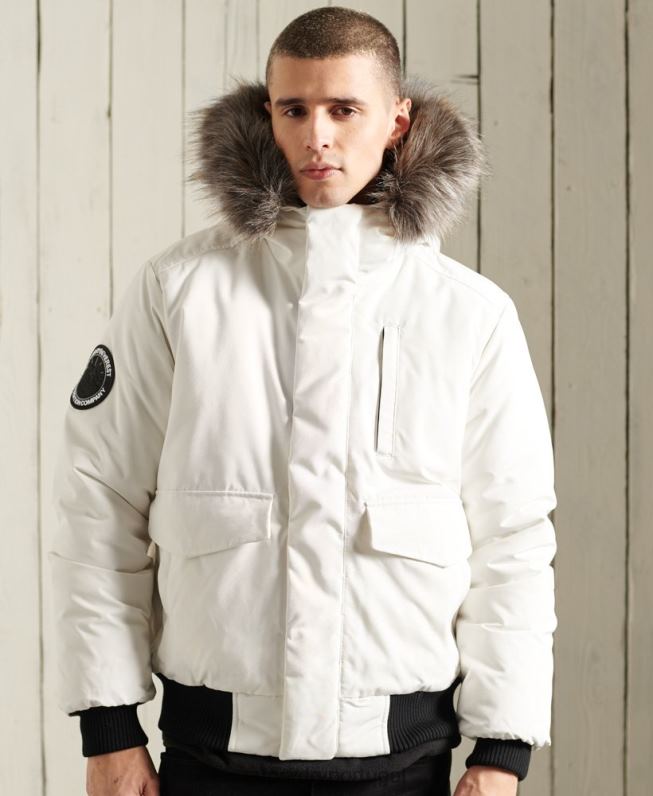 jaqueta bomber everest homens creme roupas Superdry 2208H4567