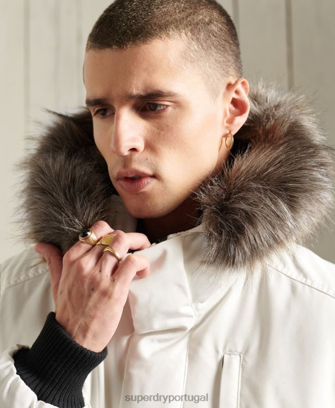 jaqueta bomber everest homens creme roupas Superdry 2208H4567