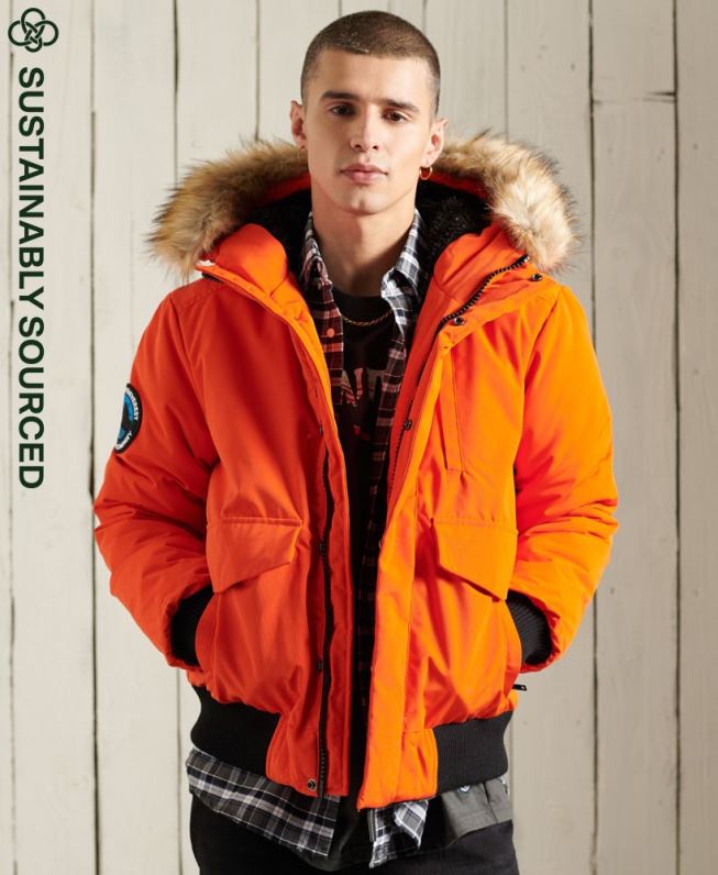 jaqueta bomber everest homens laranja roupas Superdry 2208H1082