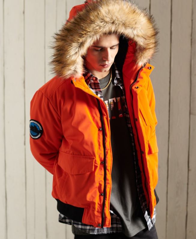 jaqueta bomber everest homens laranja roupas Superdry 2208H1082