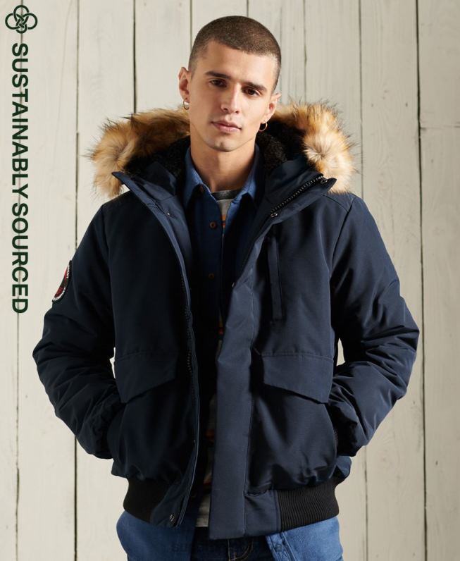 jaqueta bomber everest homens marinha roupas Superdry 2208H1085