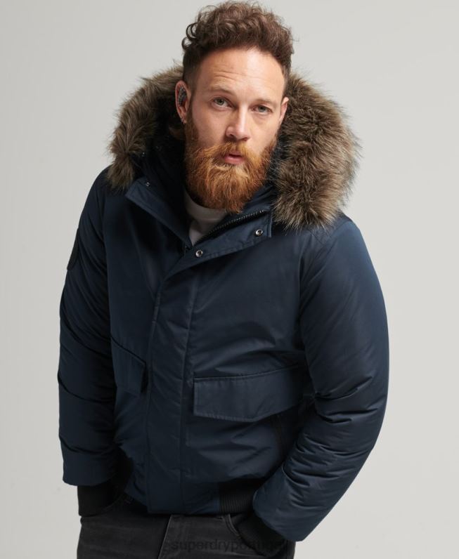 jaqueta bomber everest homens marinha roupas Superdry 2208H4500