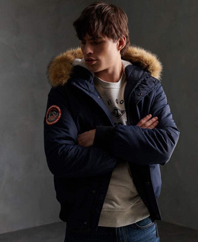 jaqueta bomber everest homens marinha roupas Superdry 2208H4646