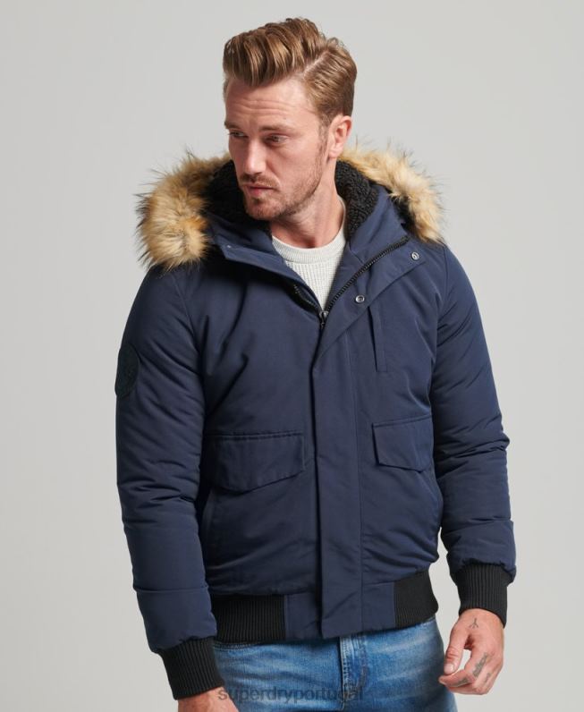 jaqueta bomber everest homens marinha roupas Superdry 2208H964