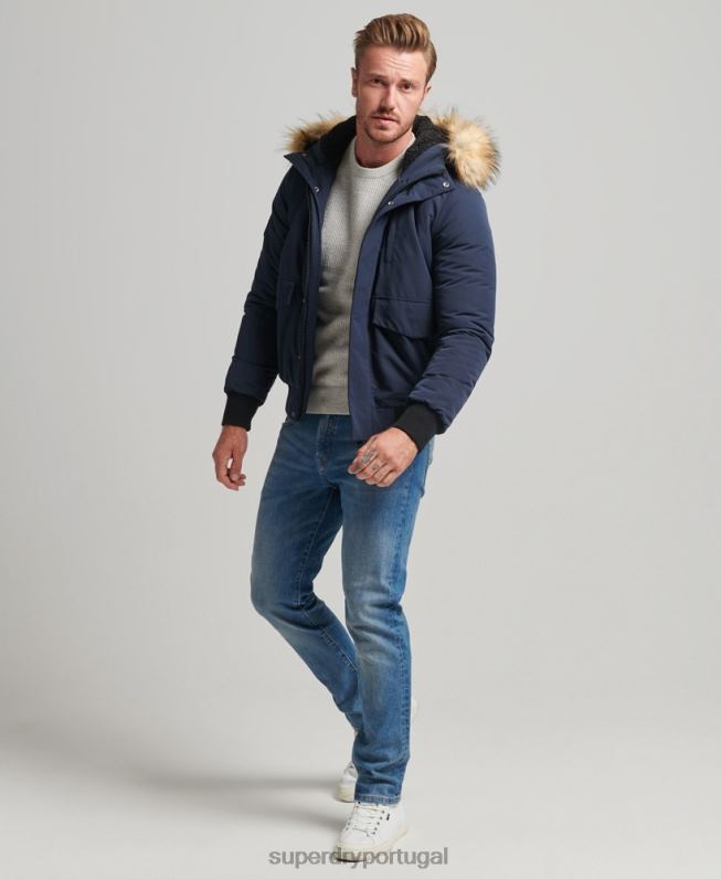 jaqueta bomber everest homens marinha roupas Superdry 2208H964