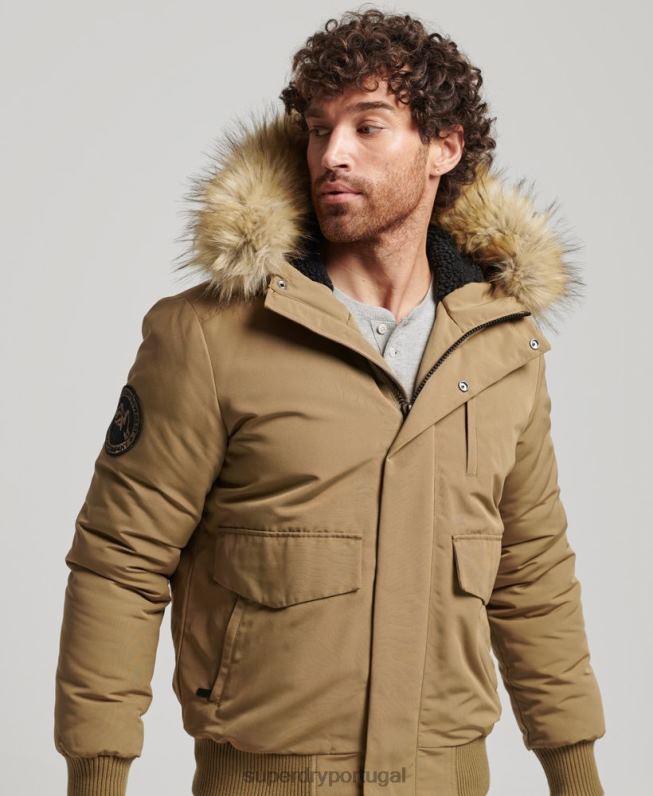 jaqueta bomber everest homens marrom roupas Superdry 2208H994