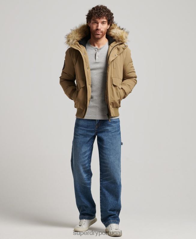 jaqueta bomber everest homens marrom roupas Superdry 2208H994