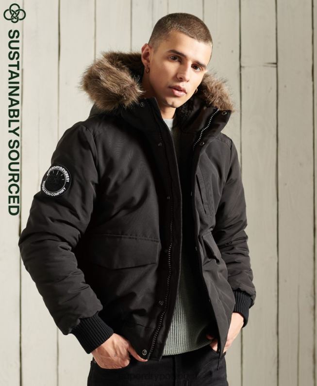 jaqueta bomber everest homens preto roupas Superdry 2208H1120