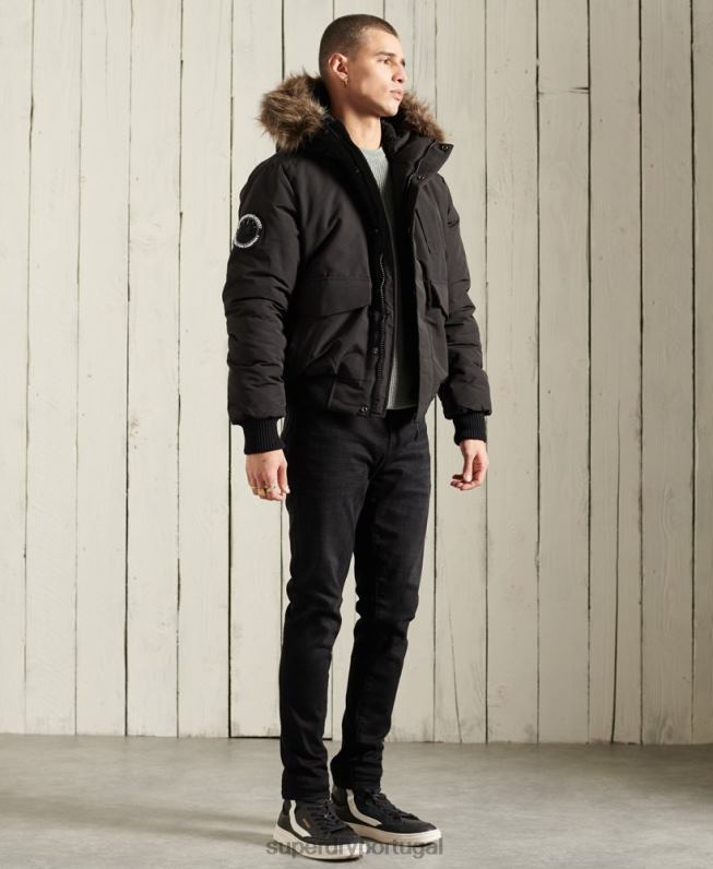 jaqueta bomber everest homens preto roupas Superdry 2208H1120