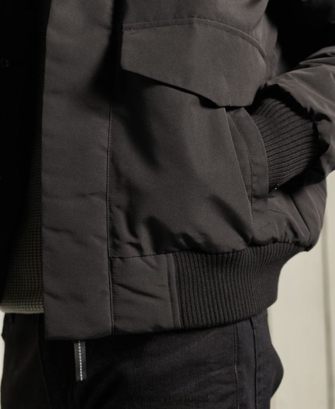 jaqueta bomber everest homens preto roupas Superdry 2208H1120
