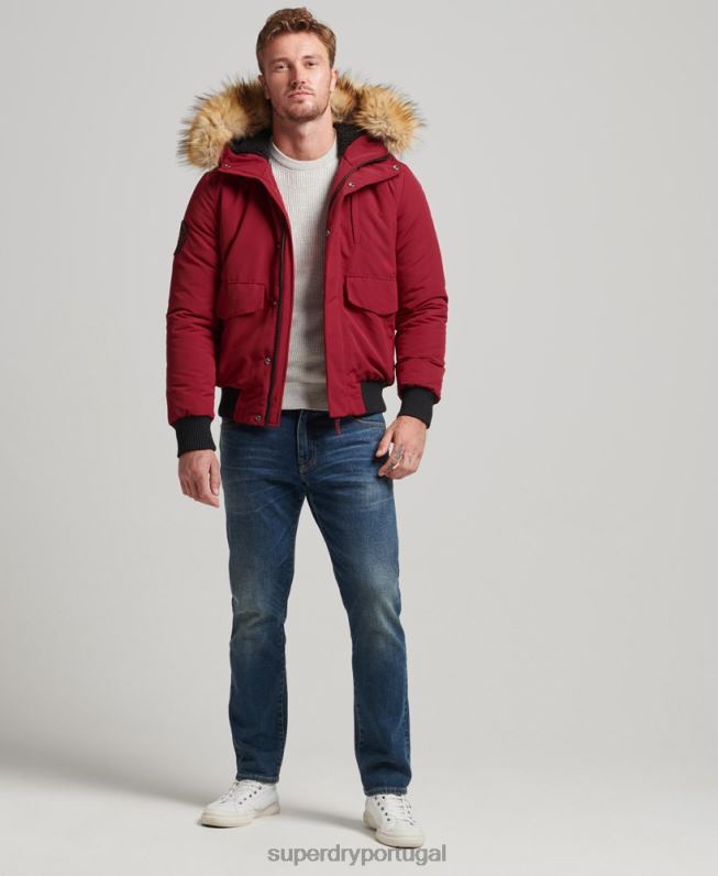 jaqueta bomber everest homens vermelho roupas Superdry 2208H992