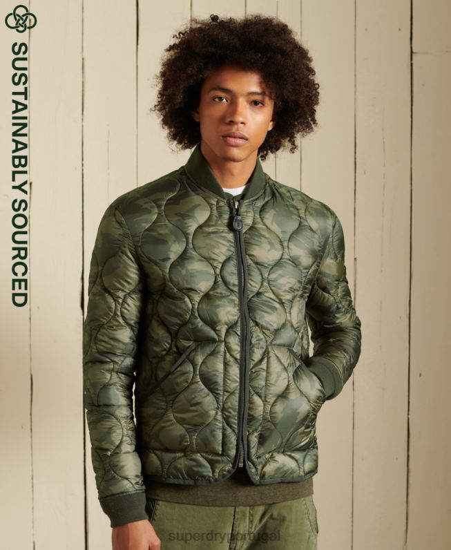 jaqueta bomber forro homens verde roupas Superdry 2208H4785