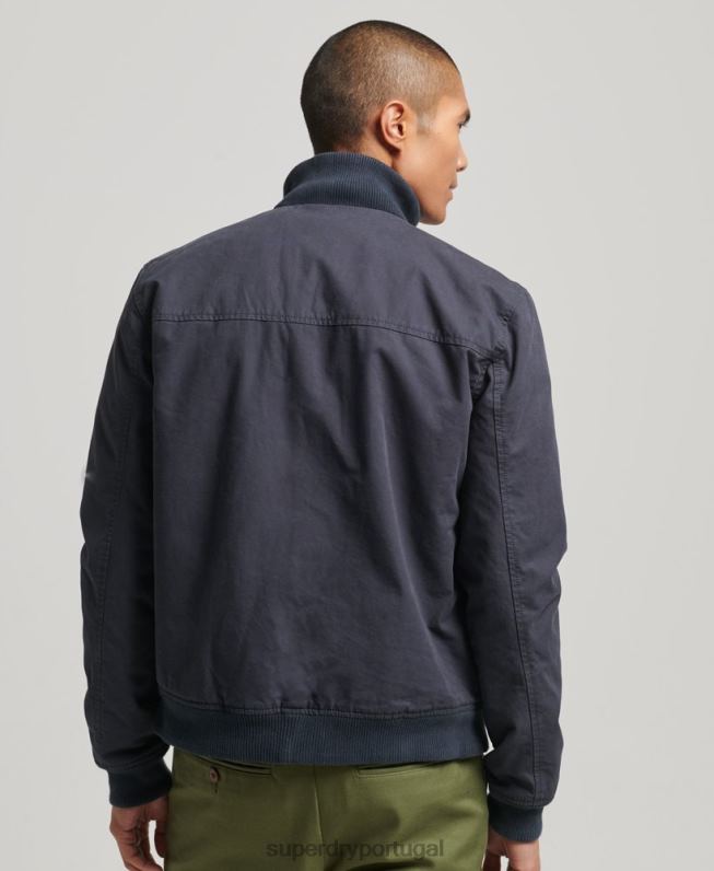 jaqueta bomber gola tricotada homens marinha roupas Superdry 2208H7