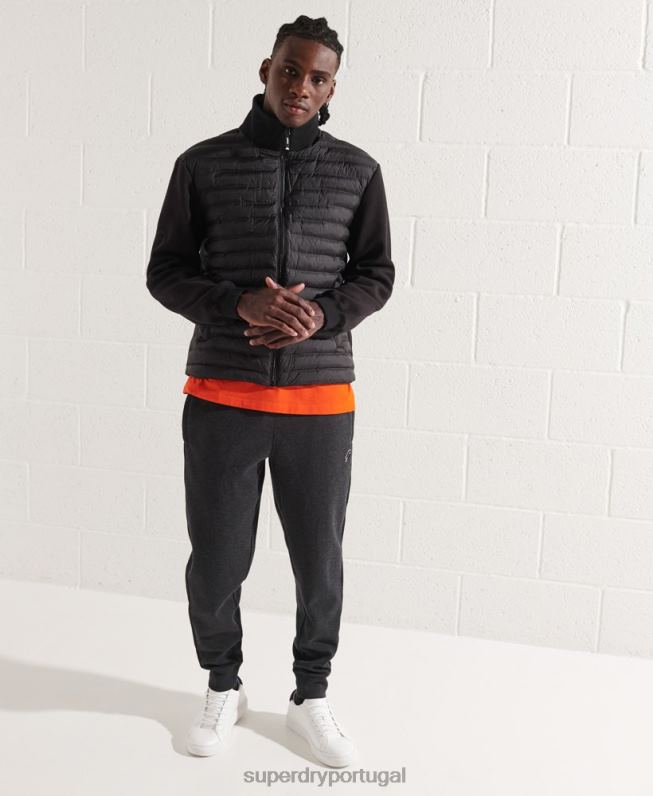 jaqueta bomber híbrida de montanha homens preto roupas Superdry 2208H848