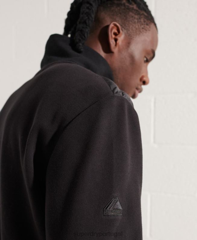 jaqueta bomber híbrida de montanha homens preto roupas Superdry 2208H848