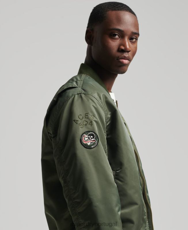 jaqueta bomber ma1 homens verde roupas Superdry 2208H1107