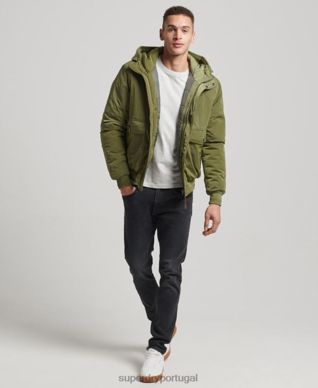 jaqueta bomber militar everest homens verde roupas Superdry 2208H4475