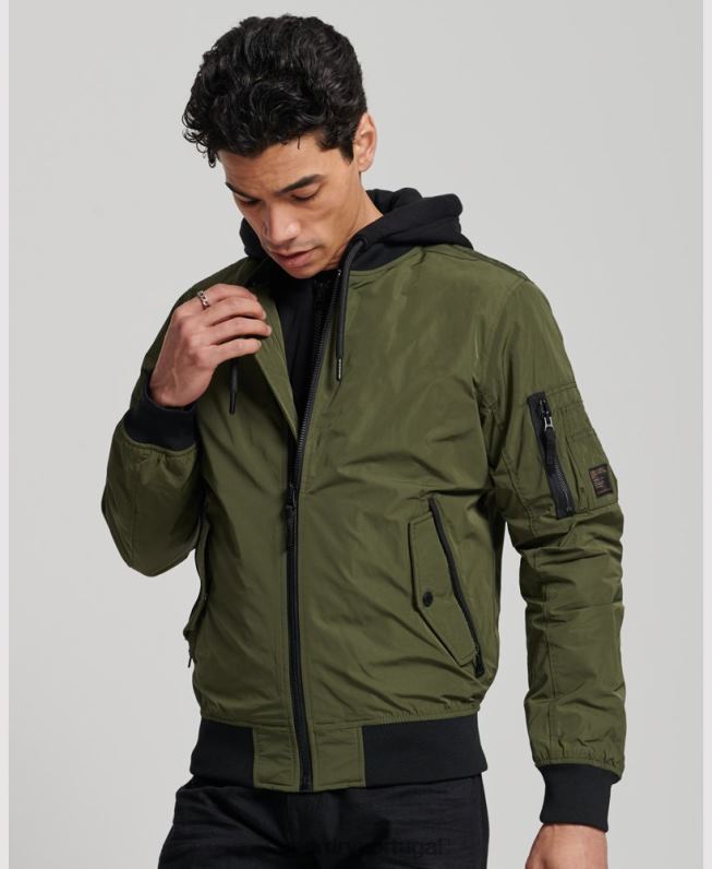 jaqueta bomber militar homens caqui roupas Superdry 2208H1144