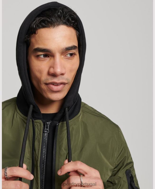 jaqueta bomber militar homens caqui roupas Superdry 2208H1144