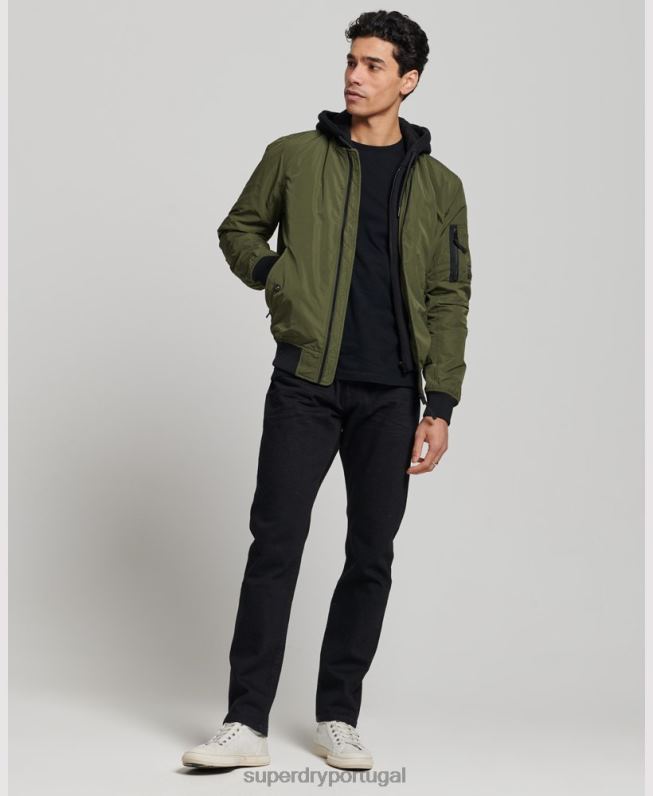 jaqueta bomber militar homens caqui roupas Superdry 2208H1144