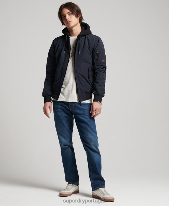 jaqueta bomber militar homens marinha roupas Superdry 2208H4741