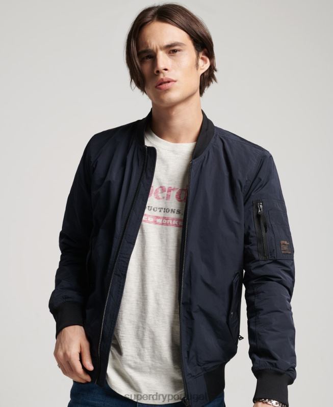 jaqueta bomber militar homens marinha roupas Superdry 2208H4741