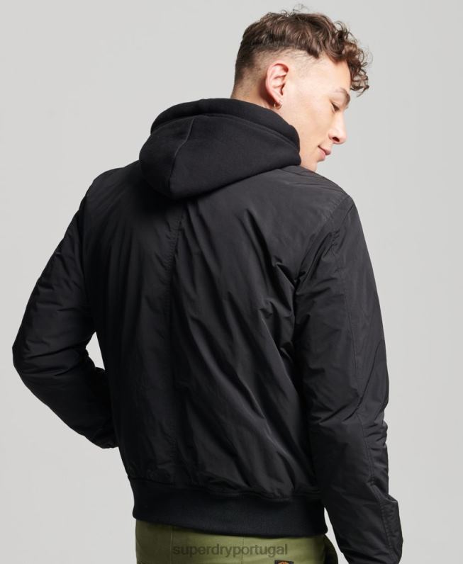 jaqueta bomber militar homens preto roupas Superdry 2208H1159