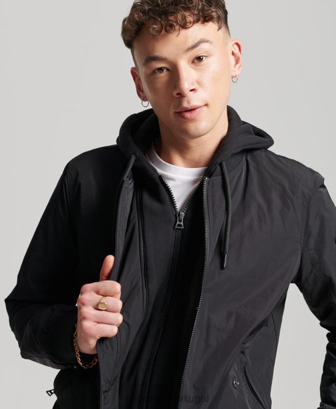 jaqueta bomber militar homens preto roupas Superdry 2208H1159