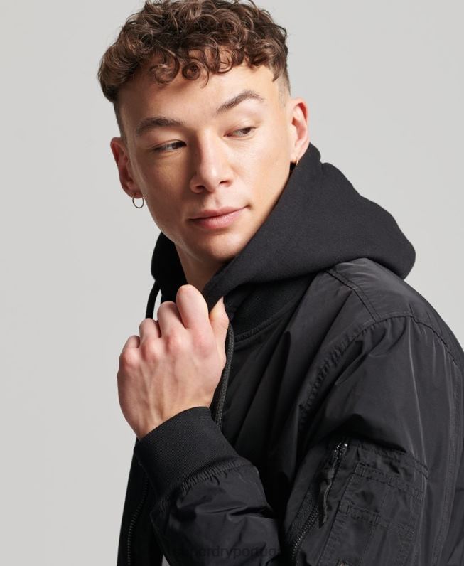 jaqueta bomber militar homens preto roupas Superdry 2208H1159