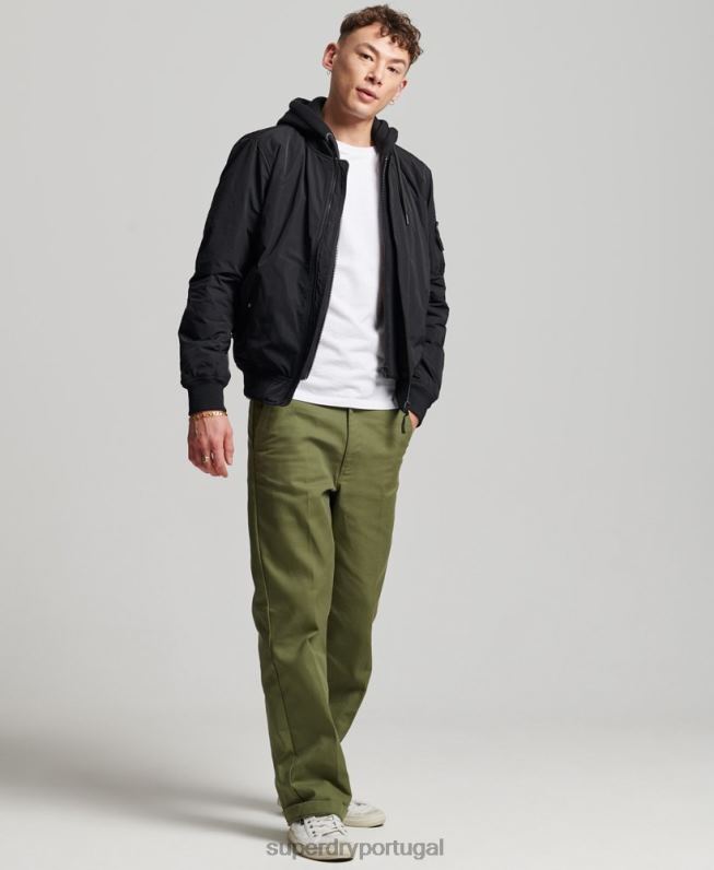 jaqueta bomber militar homens preto roupas Superdry 2208H1159
