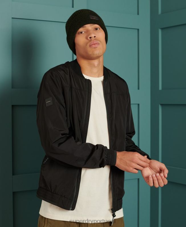 jaqueta bomber peso mosca excedente de mercadorias homens preto roupas Superdry 2208H1196