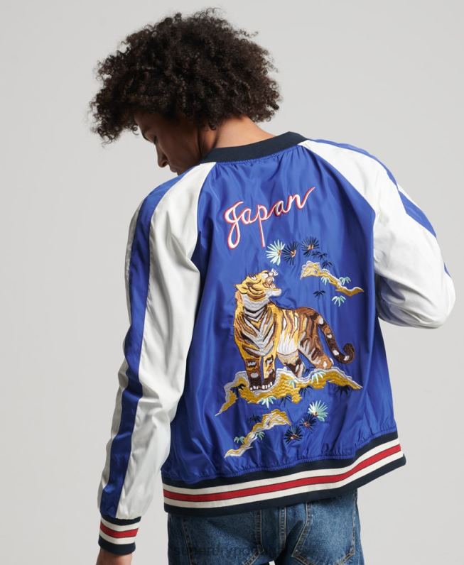 jaqueta bomber suika homens azul roupas Superdry 2208H4463