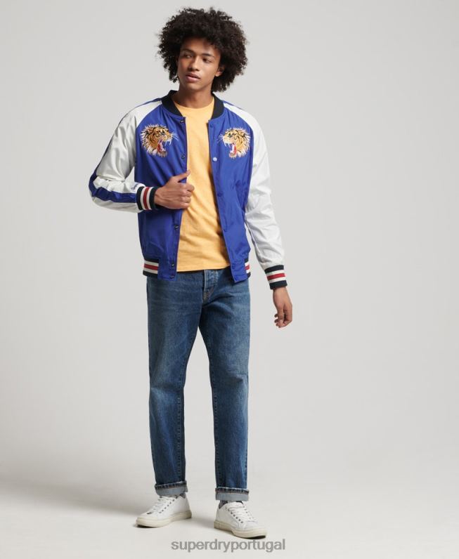 jaqueta bomber suika homens azul roupas Superdry 2208H4463