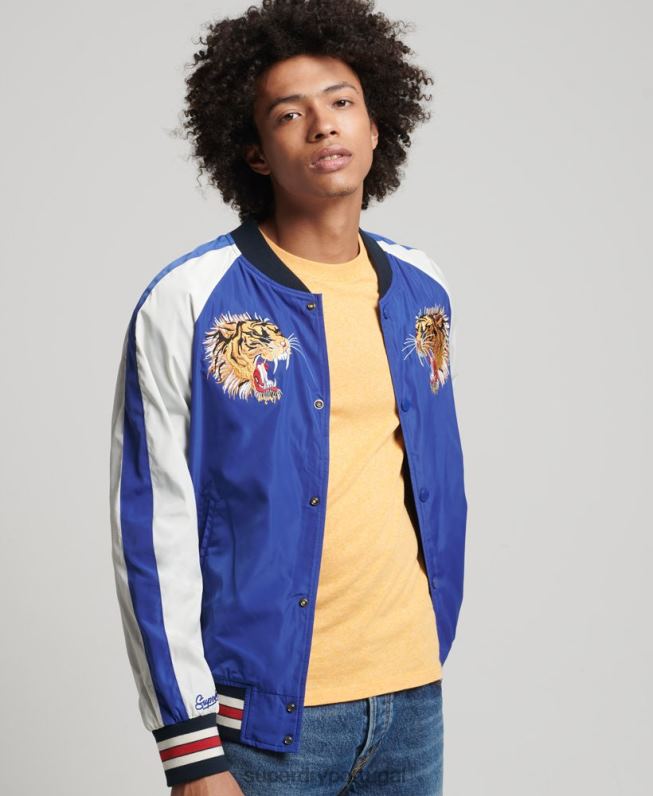 jaqueta bomber suika homens azul roupas Superdry 2208H4463