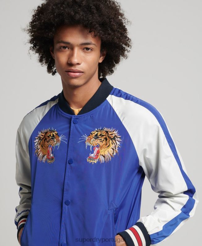 jaqueta bomber suika homens azul roupas Superdry 2208H4463