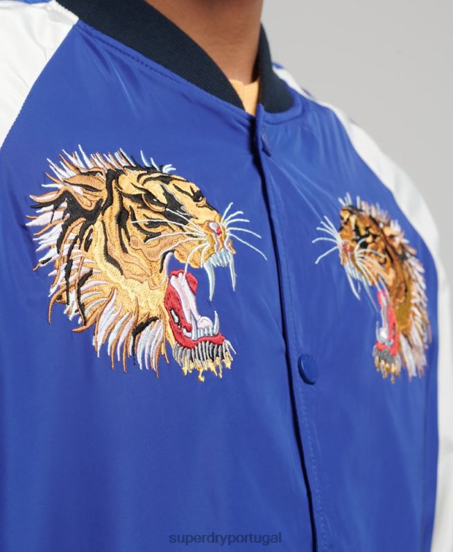 jaqueta bomber suika homens azul roupas Superdry 2208H4463