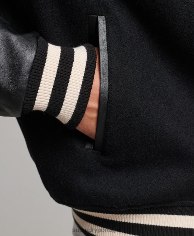 jaqueta bomber universitária homens cinza escuro roupas Superdry 2208H1050