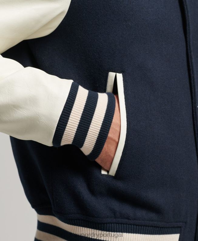 jaqueta bomber universitária homens marinha roupas Superdry 2208H954