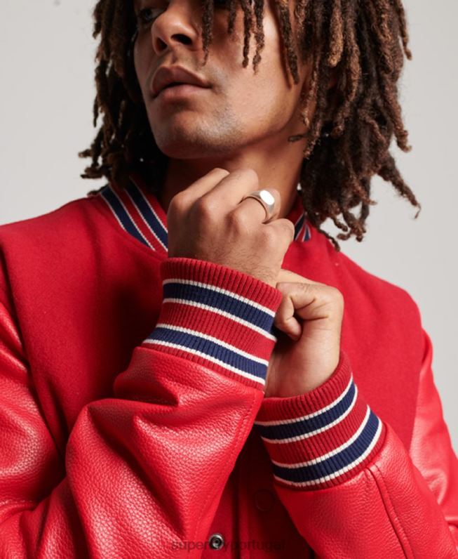 jaqueta bomber universitária vintage homens vermelho roupas Superdry 2208H1013