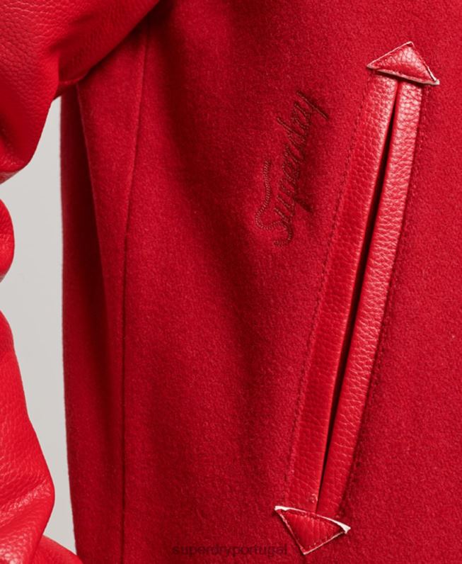 jaqueta bomber universitária vintage homens vermelho roupas Superdry 2208H1013