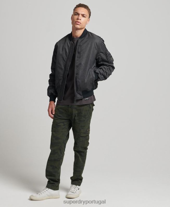 jaqueta bomber vintage ma1 homens cinza escuro roupas Superdry 2208H4647