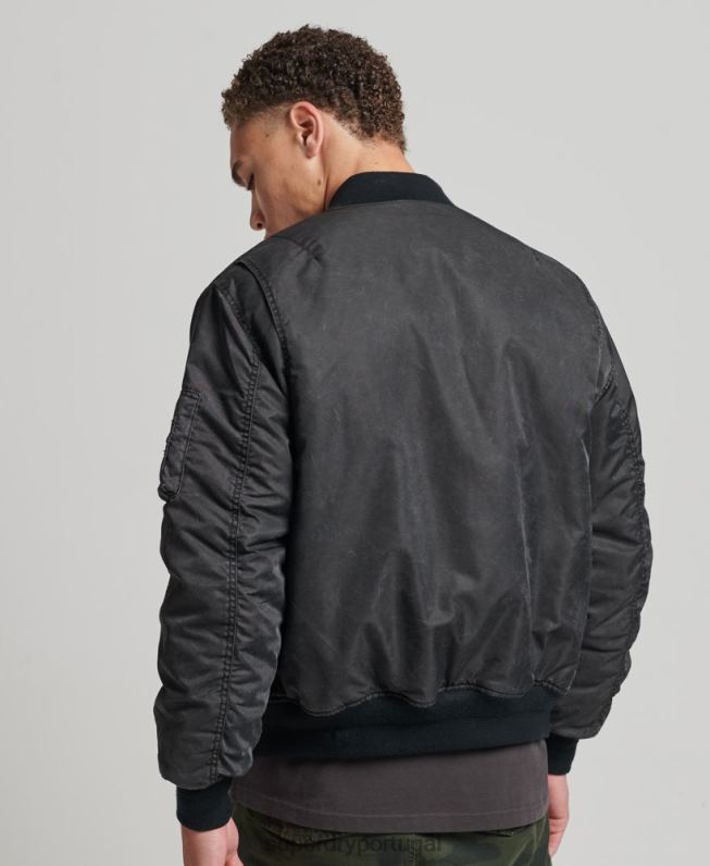 jaqueta bomber vintage ma1 homens cinza escuro roupas Superdry 2208H4647