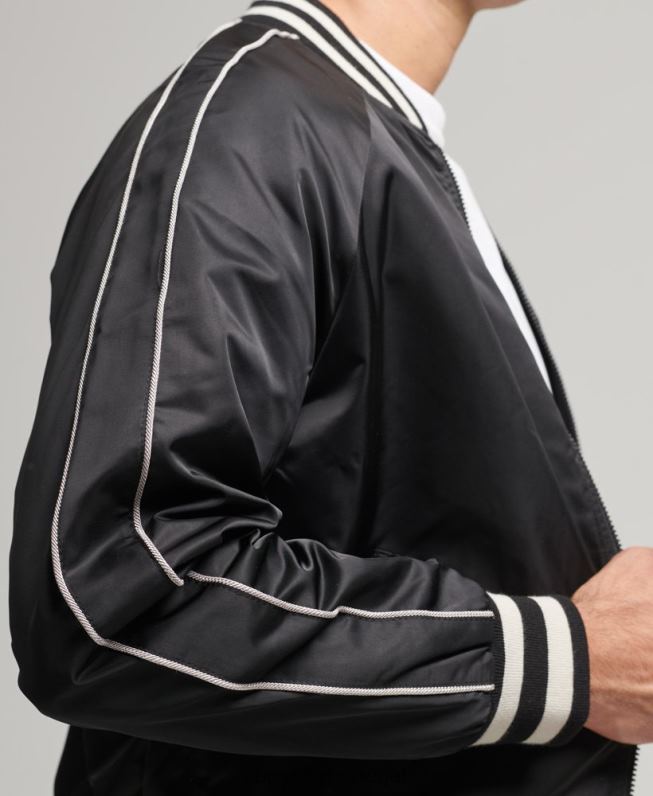 jaqueta bomber vintage sukajan homens cinza escuro roupas Superdry 2208H4459