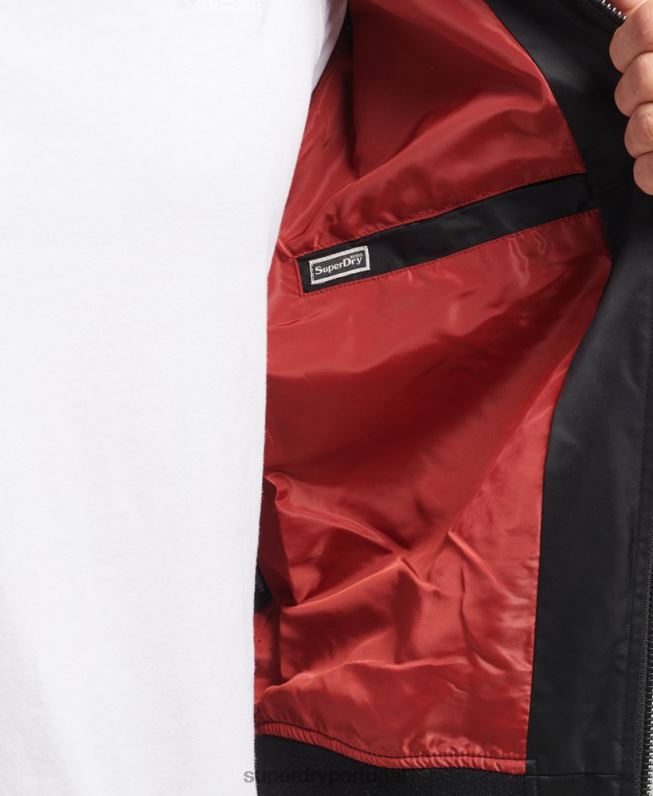 jaqueta bomber vintage sukajan homens cinza escuro roupas Superdry 2208H4459